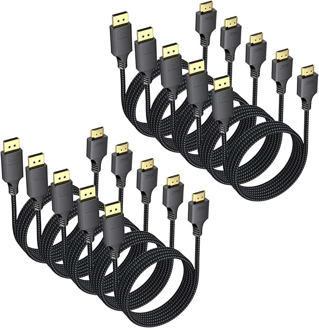 6ft DisplayPort to HDMI Cable Pack for 4K and 1080P