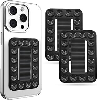 Two-pack silicone suction phone mounts for hands-free use
