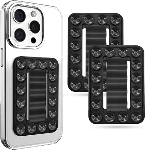 Two-pack silicone suction phone mounts for hands-free use