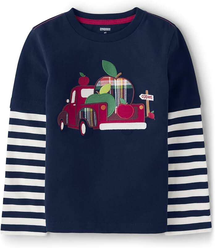 Baby Boys' and Toddler Embroidered Long Sleeve T-Shirts