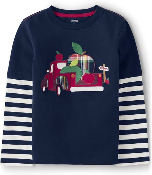 Baby Boys' and Toddler Embroidered Long Sleeve T-Shirts