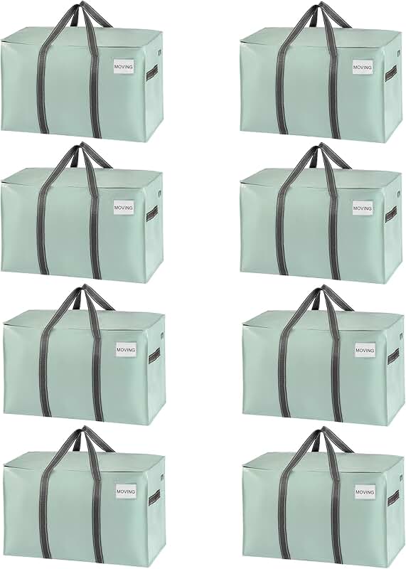 8 Heavy Duty Moving Bags with Zippers