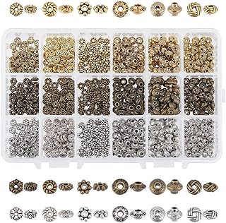 900pcs Metal Spacer Beads in 6 Styles for Jewelry Making