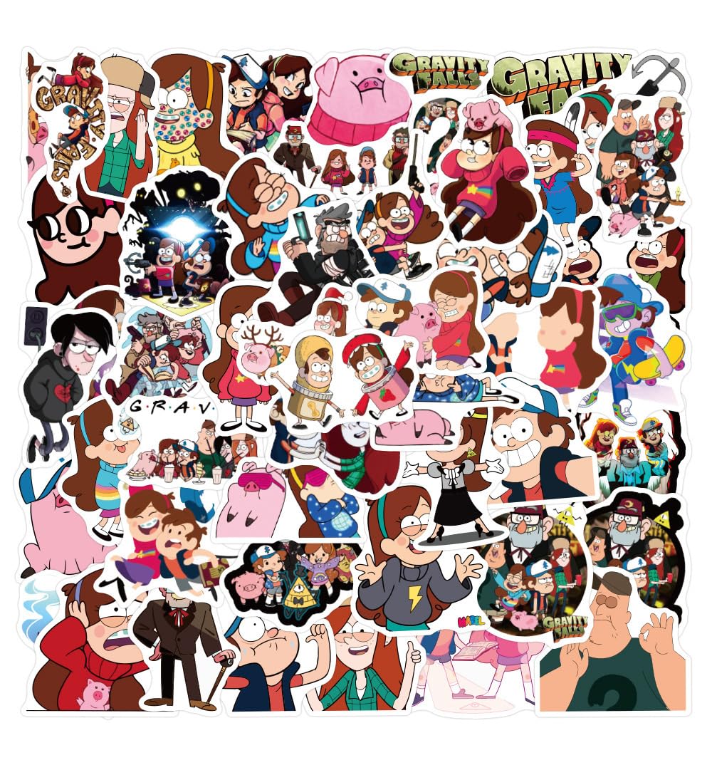 50 Waterproof Gravity Falls Stickers for Kids