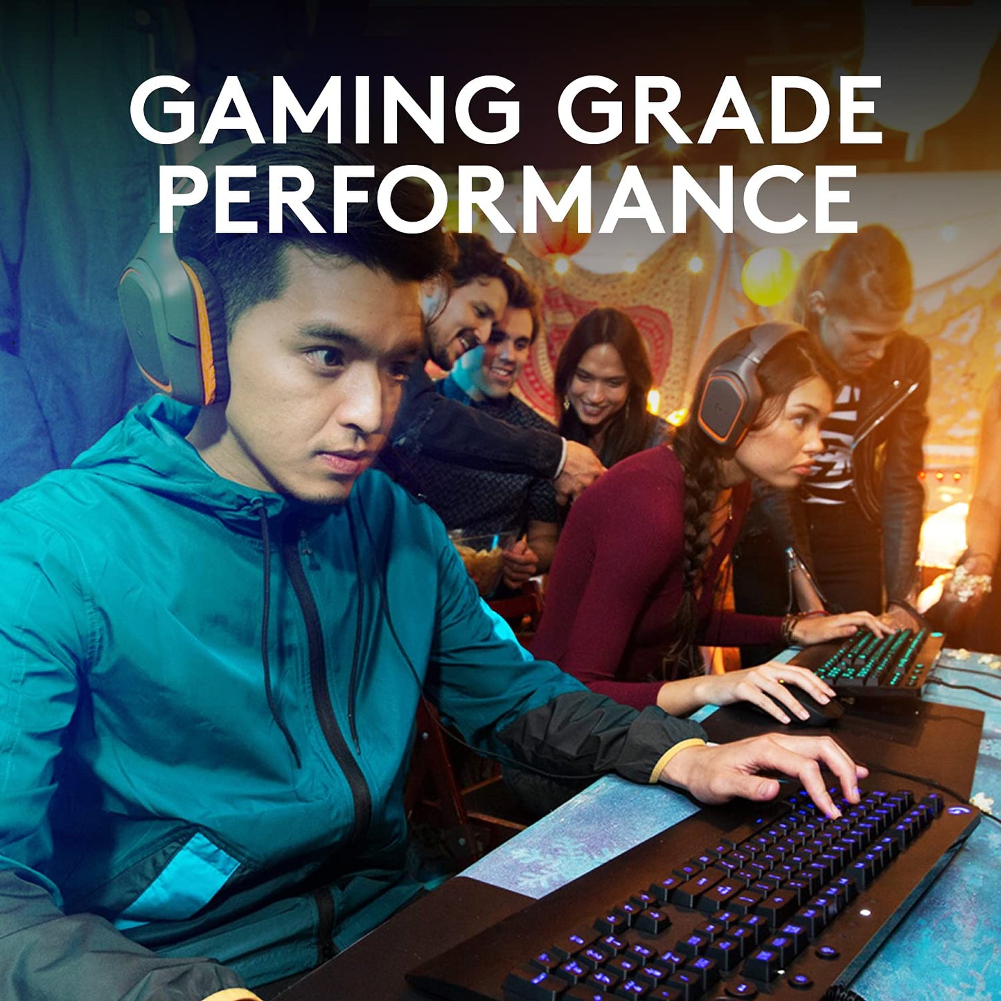 213 Prodigy Gaming Keyboard, LIGHTSYNC RGB Backlit Keys, Spill-Resistant, Customizable Keys, Dedicated Multi-Media Keys - Black