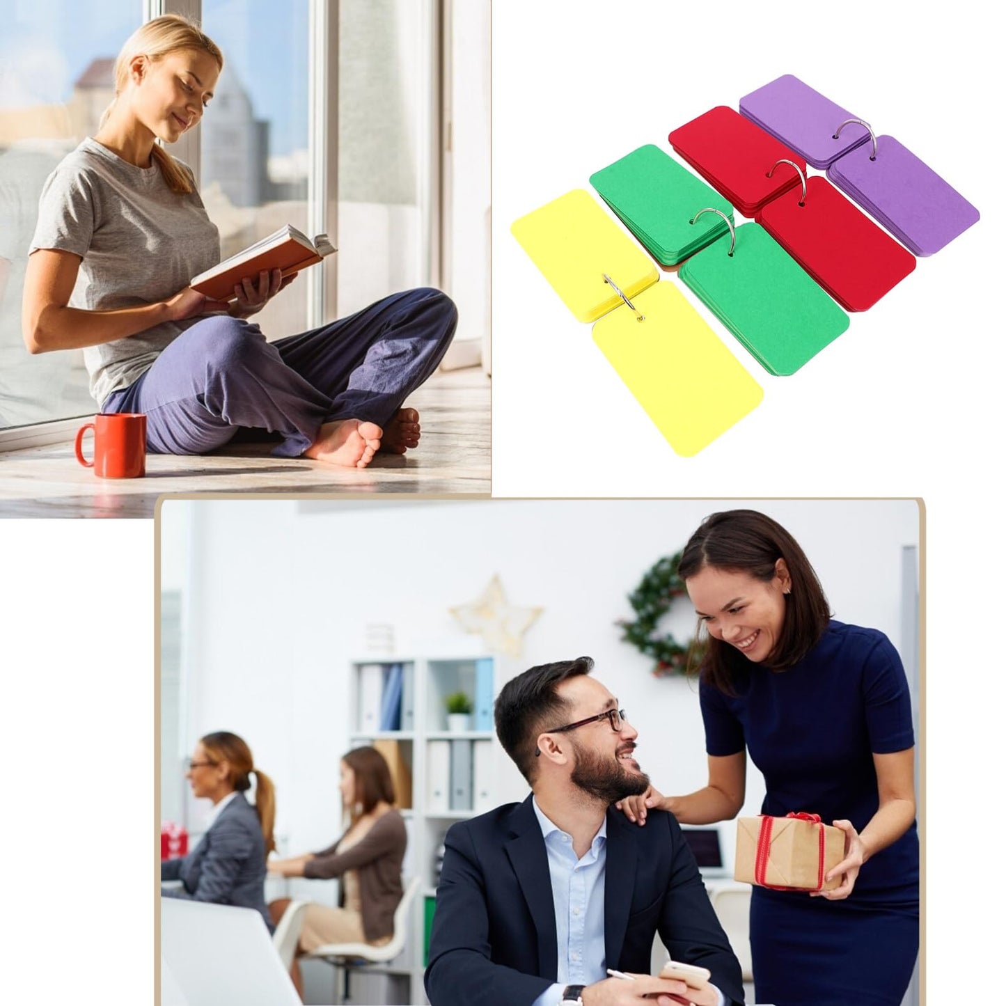 Set of 4 Mini Notebooks with Keychains