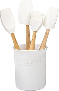 Silicone Utensil Set with Stoneware Crock, 5 Pieces