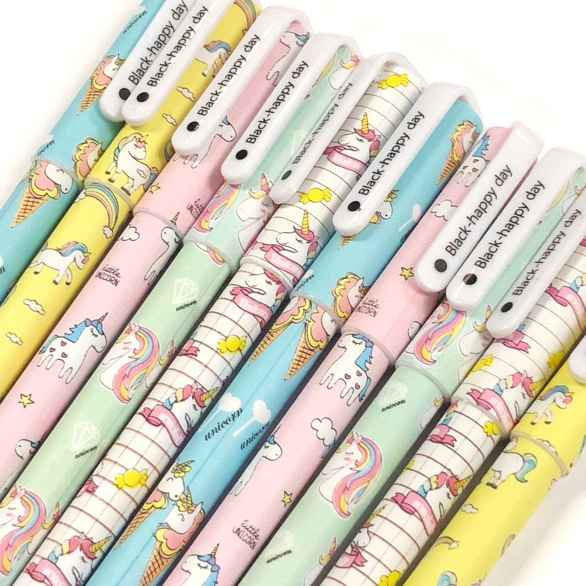 Set of 10 Unicorn Flamingo Gel Ink Pens with Fine Point