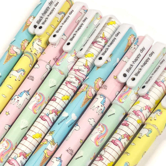 Set of 10 Unicorn Flamingo Gel Ink Pens with Fine Point