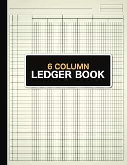 6-Column Ledger Book for Financial Record-Keeping