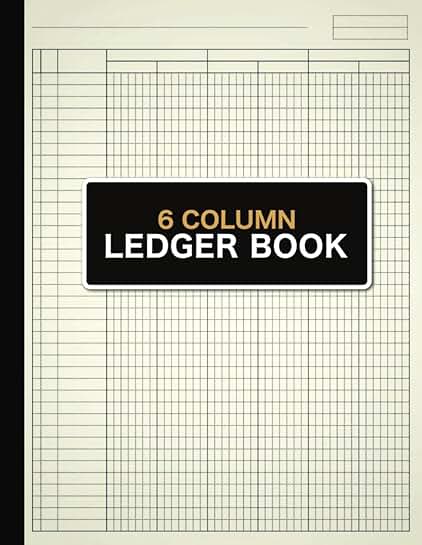 6-Column Ledger Book for Financial Record-Keeping