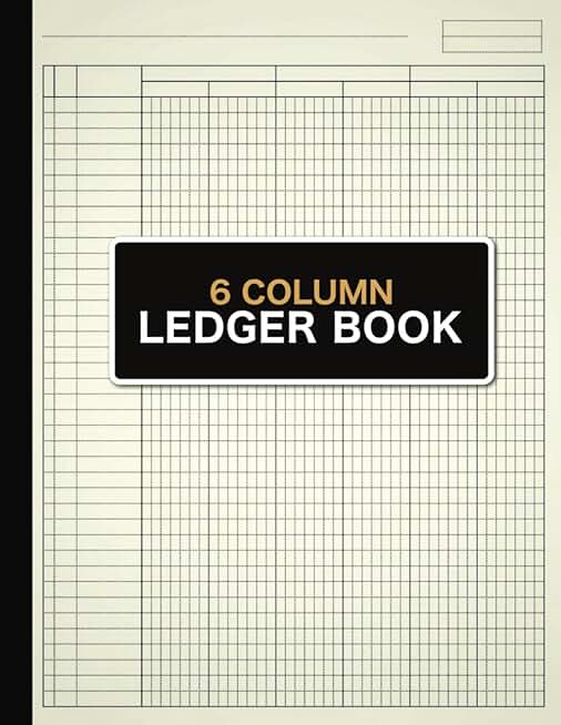 6-Column Ledger Book for Financial Record-Keeping