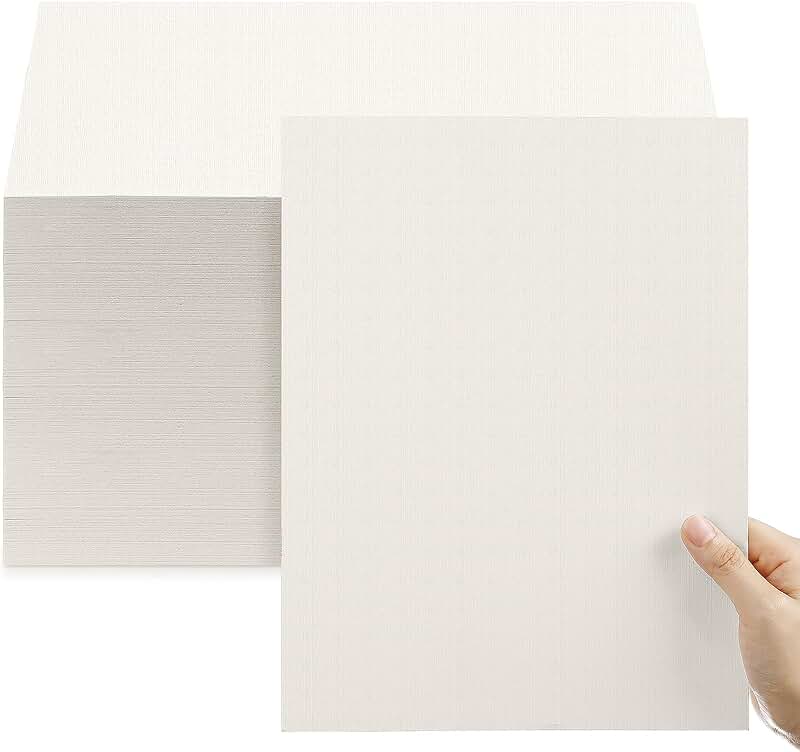200 Sheets Cream Linen Cardstock, 8.5 x 11, 92lb
