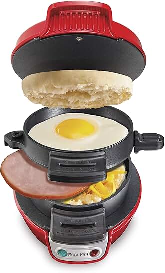 Breakfast Sandwich Maker with Egg Cooker Ring