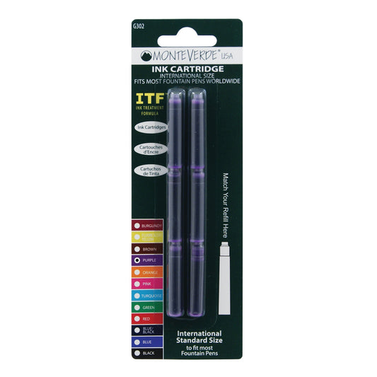Purple Fountain Pen Cartridges, Pack of 6