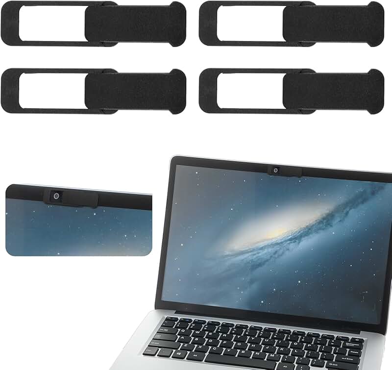 Set of four privacy camera covers for laptops and devices