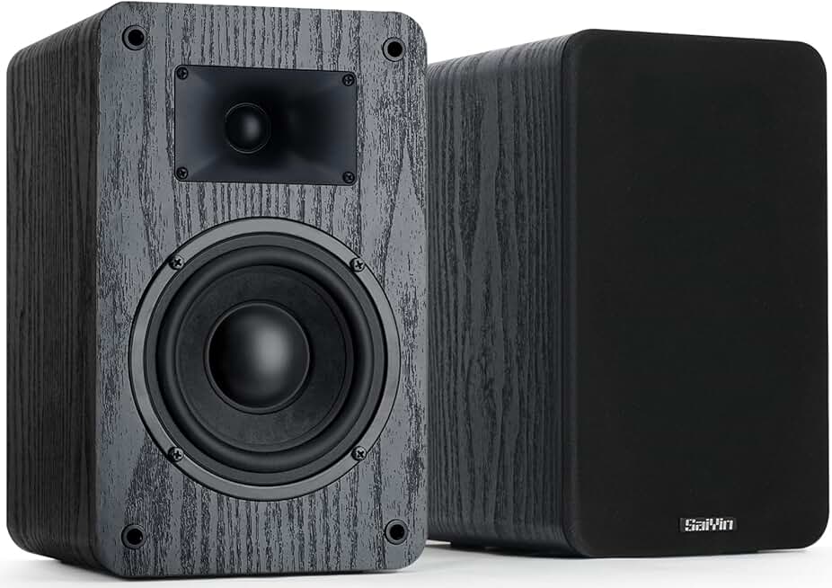 Passive bookshelf speakers with 80W peak power and 5" woofer