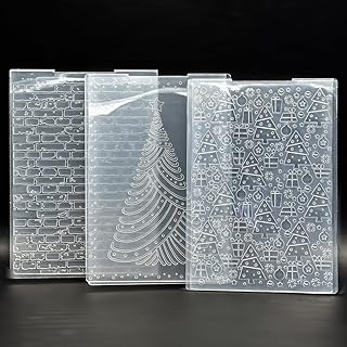 Set of 3 Christmas Tree and Brick Wall Embossing Folders