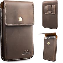 Large Leather Phone Holster for Belt and Smartphone