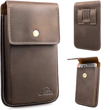 Large Leather Phone Holster for Belt and Smartphone