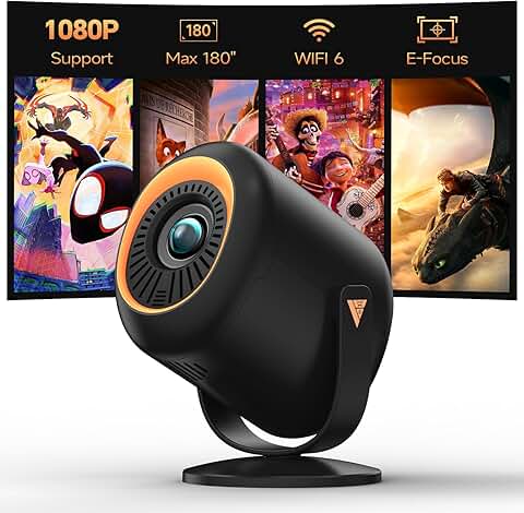 Portable WiFi and Bluetooth Mini Projector with 1080P and 4K Support