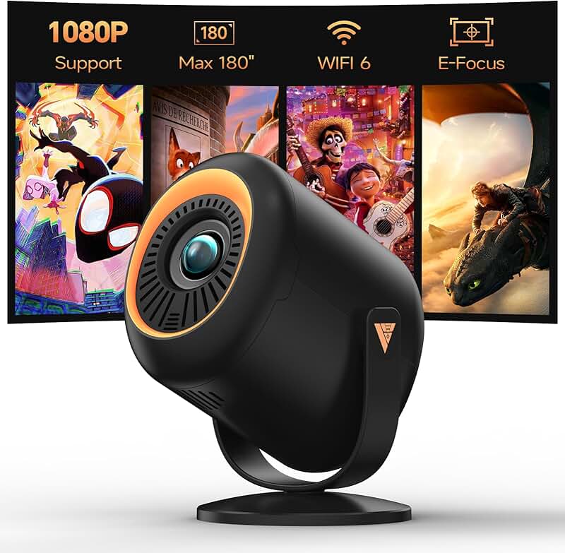 Portable WiFi and Bluetooth Mini Projector with 1080P and 4K Support