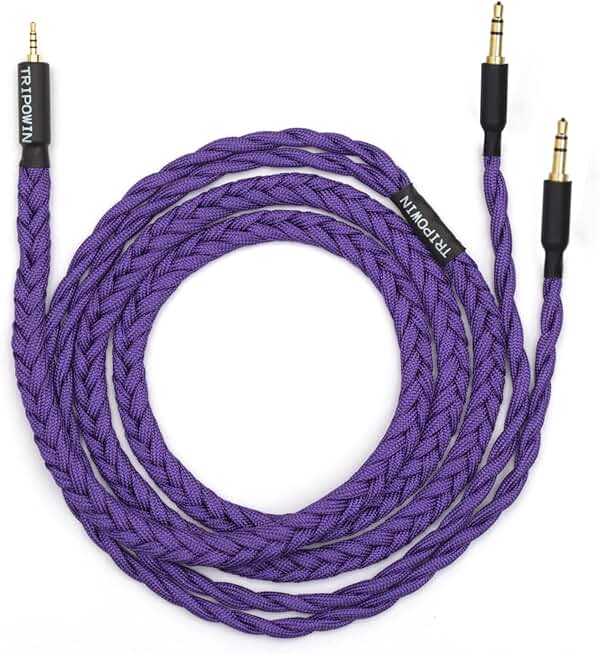 Upgraded 1.5m Purple OFC Headphone Audio Cable