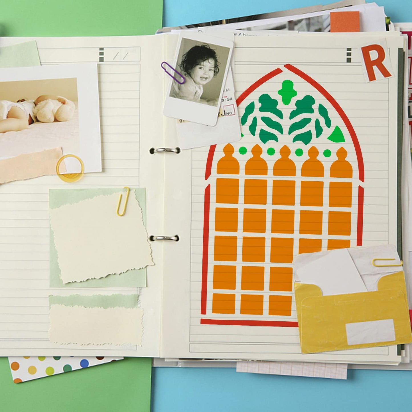 RetroArch Vintage Arch Plastic Stencil Set 11.8x11.8 inches