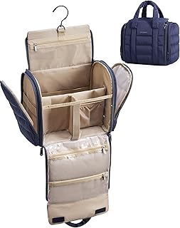 Puffy Fabric Makeup and Toiletry Bag with Hook