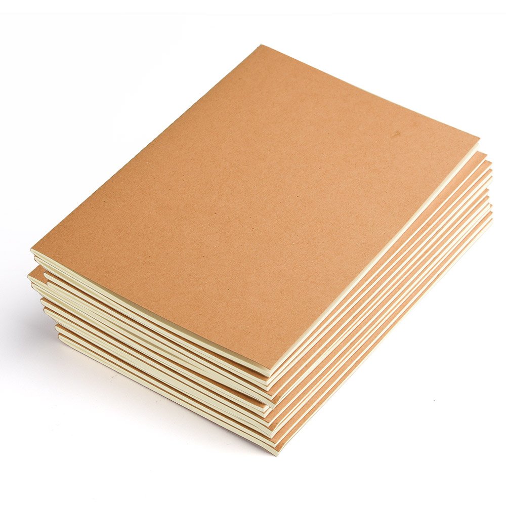 12 Kraft Cover Dot Grid Notebooks, A5, 60 Pages