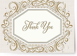 Thank You Holiday Cards with Gold Foil, 24 Pack