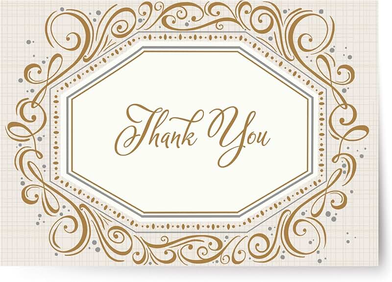 Thank You Holiday Cards with Gold Foil, 24 Pack