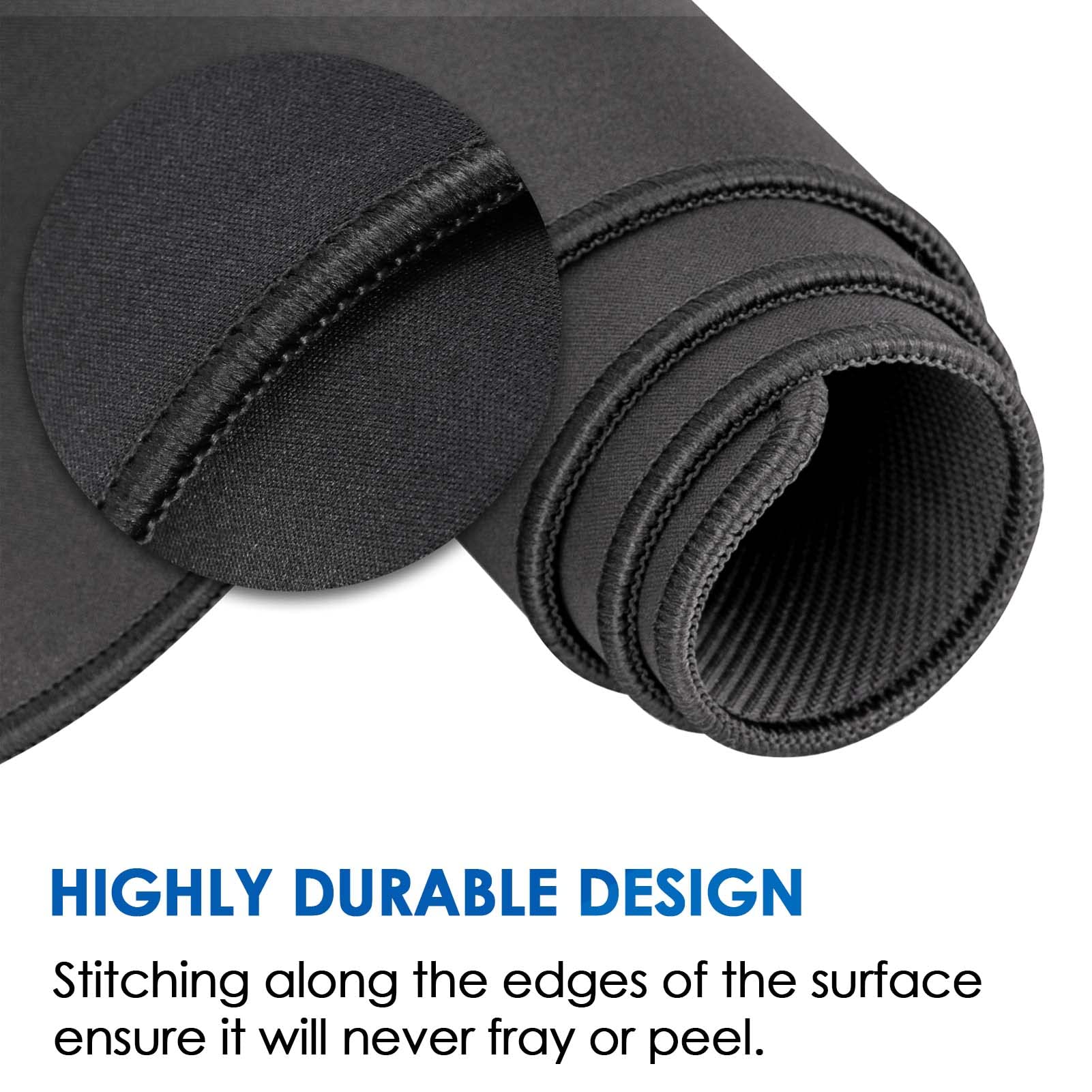 Large Gaming Mouse Pad with Stitched Edges, Extended Mousepad with Superior Micro-Weave Cloth, Non-Slip Base, Water Resist Keyboard Pad, Desk Mat for Gamer, Office & Home, 31.5 x 11.8 in, Black