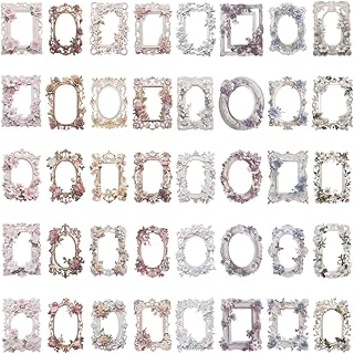 80 Vintage Flower Craft Paper Frames in 8 Styles