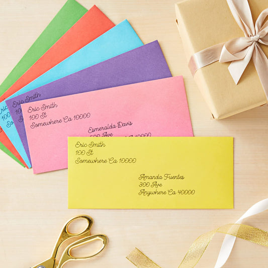 Assorted Color Sustainable Business Mailing Envelopes, 4.125 x 9.5 in, Pack of 120