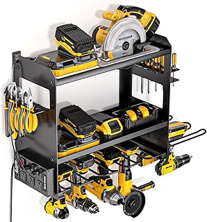 Wall Mount Power Tool Organizer with Charging Station