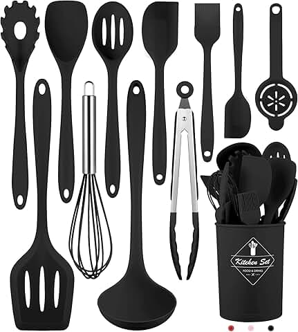 12-Piece Silicone Kitchen Utensil Set, Dishwasher Safe