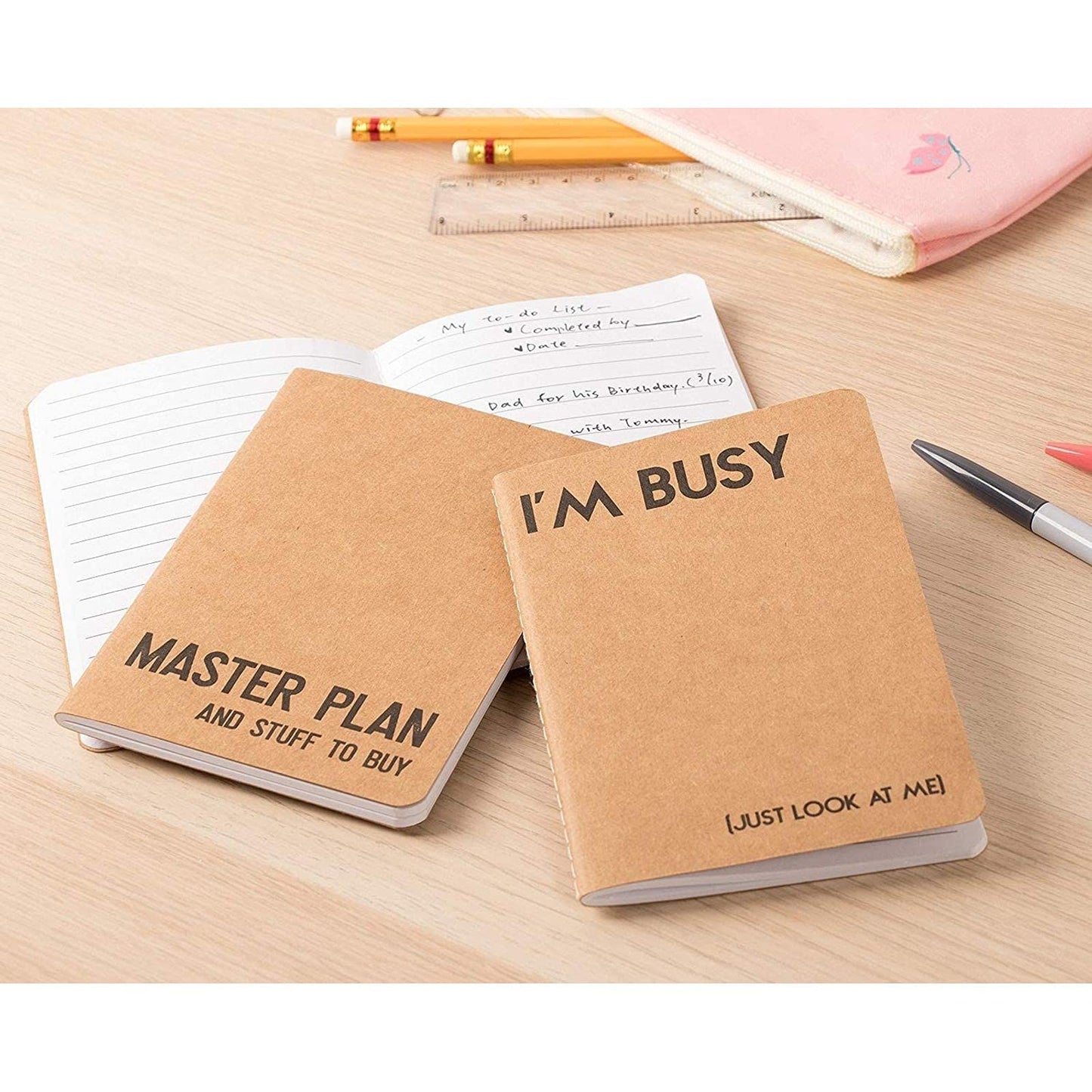 Set of 12 A6 Kraft Paper Pocket Notebooks