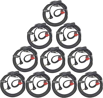 Walkie Talkie Earpiece with Mic and PTT, 10 Pack