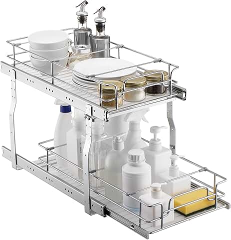 Pull Out Cabinet Organizer with Heavy Duty Shelves