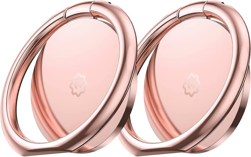 Two Phone Ring Holders with Kickstand in Rose Gold