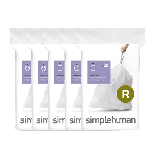 Code R Custom Fit Dr string Trash Bags in Dispenser Packs, 10 Liter  2.6 lon, White, 100 Count Pack of 5)