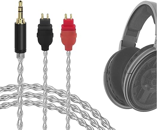 Silver-Plated Audio Cable for Sennheiser Headphones, 4 ft