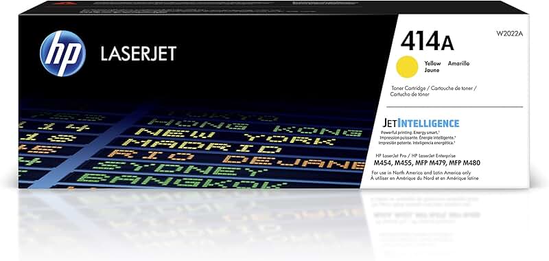 Yellow toner cartridge for laser printer