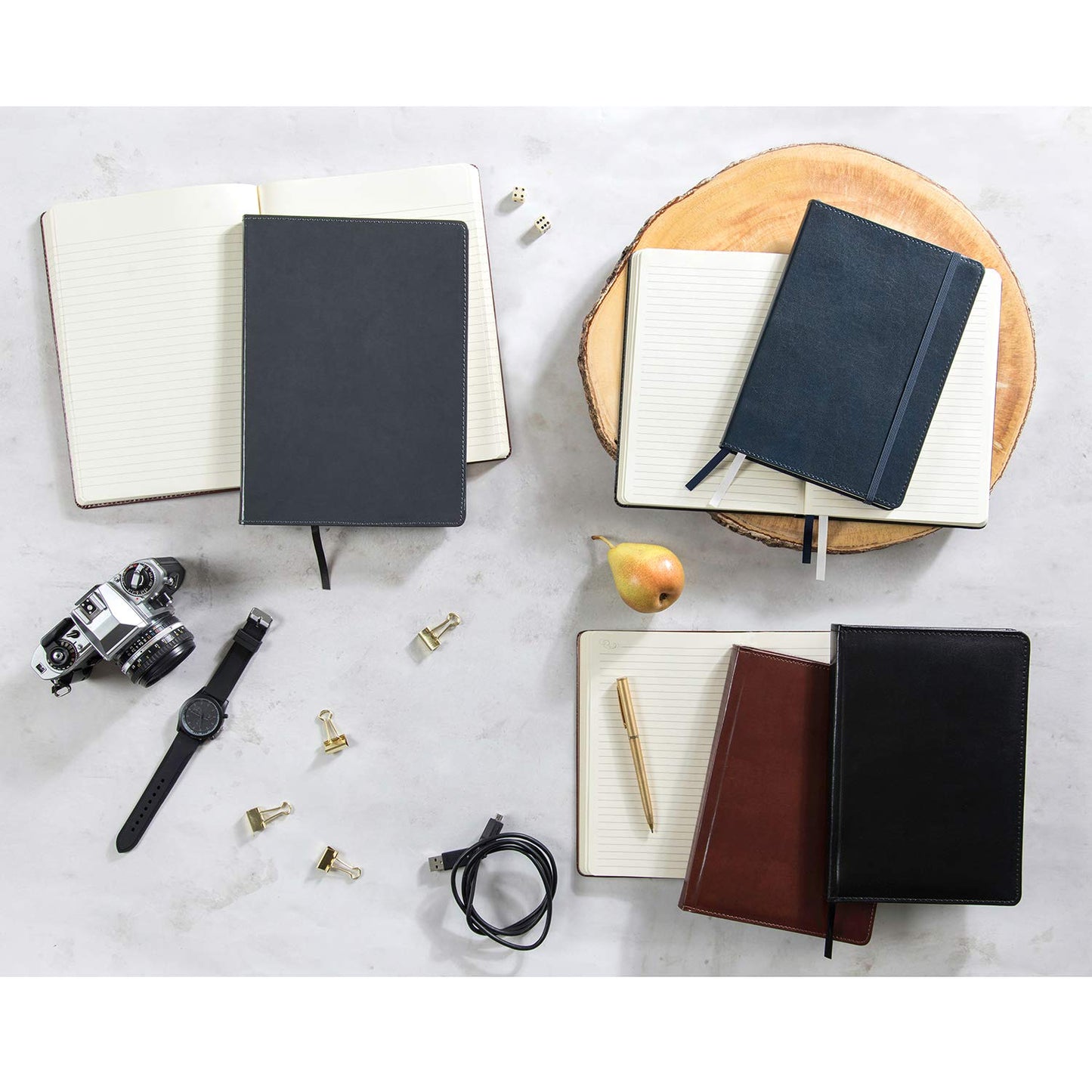 Brown Leather Journal Notebook, 6" x 8.5", 240 Pages