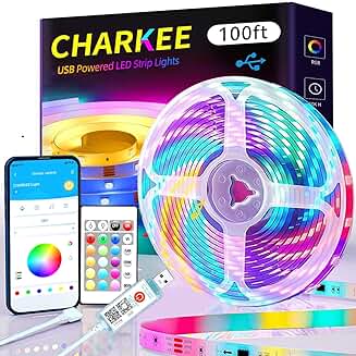 100ft USB LED Strip Lights with Music Sync and App Control