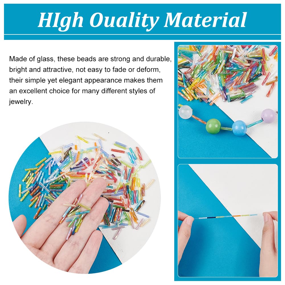 14 Color Twist Bugle Beads for Jewelry and Crafts
