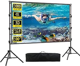 100-inch portable indoor projection screen with stand
