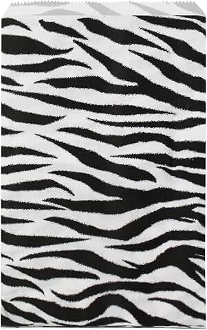 200 Plain and Patterned Small Paper Bags with Zebra Print