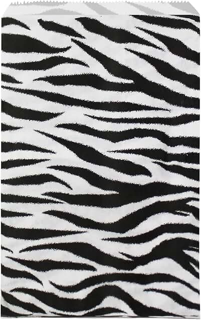 200 Plain and Patterned Small Paper Bags with Zebra Print
